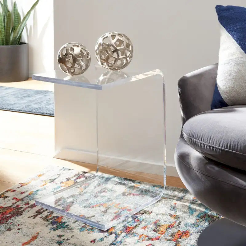 SAFAVIEH Willa Acrylic Clear Side Table - 13.5 W x 15.5 L x 20.4 H - 14Wx16Dx20H