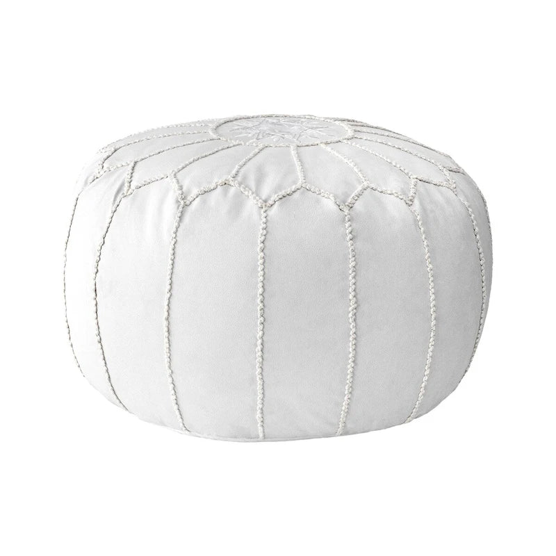 Pouf Ottoman Nuloom Classique Marocain Léger en Simili Cuir