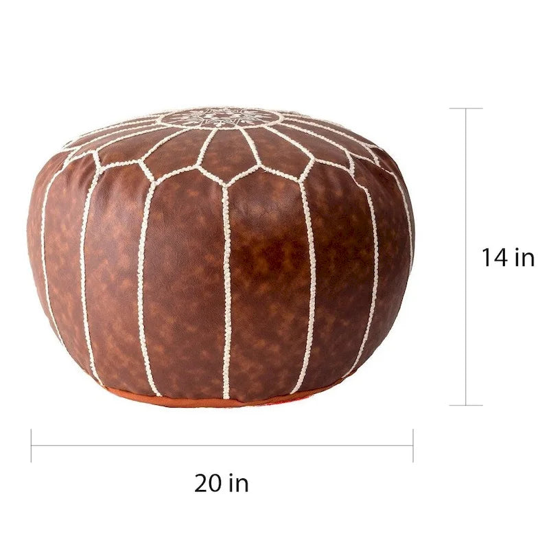 Nuloom Pouf Ottomano Classico Leggero in Ecopelle Stile Marocchino