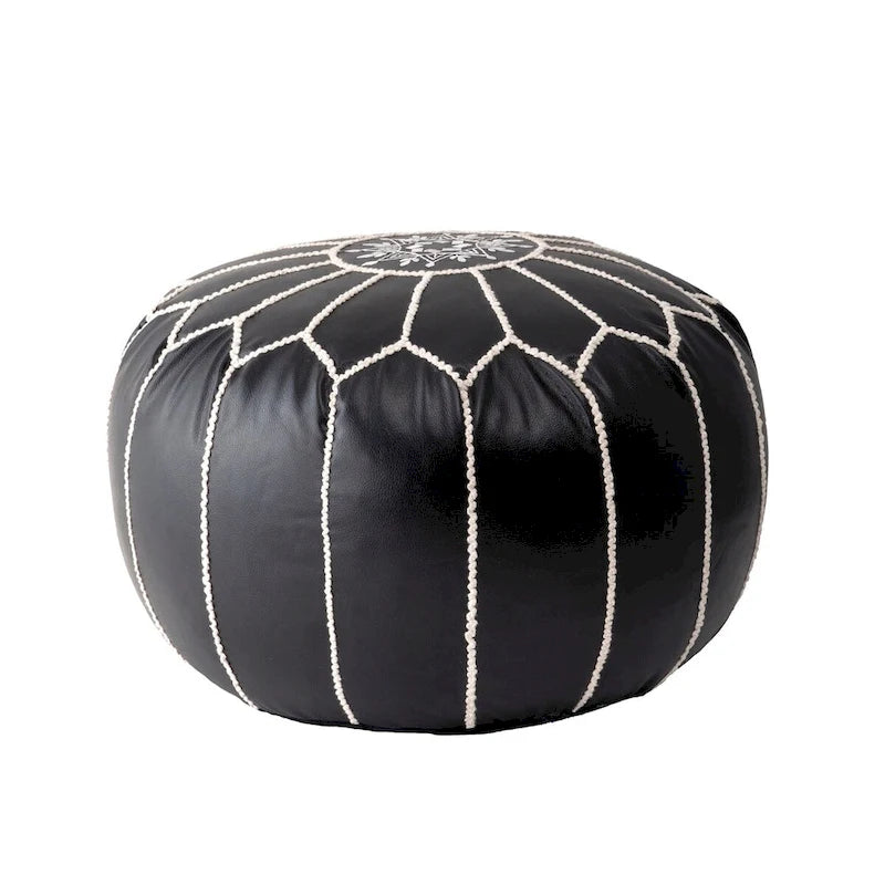 Nuloom Pouf Ottomano Classico Leggero in Ecopelle Stile Marocchino