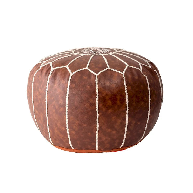 Nuloom Pouf Ottomano Classico Leggero in Ecopelle Stile Marocchino