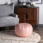 Nuloom Pouf Ottomano Classico Leggero in Ecopelle Stile Marocchino