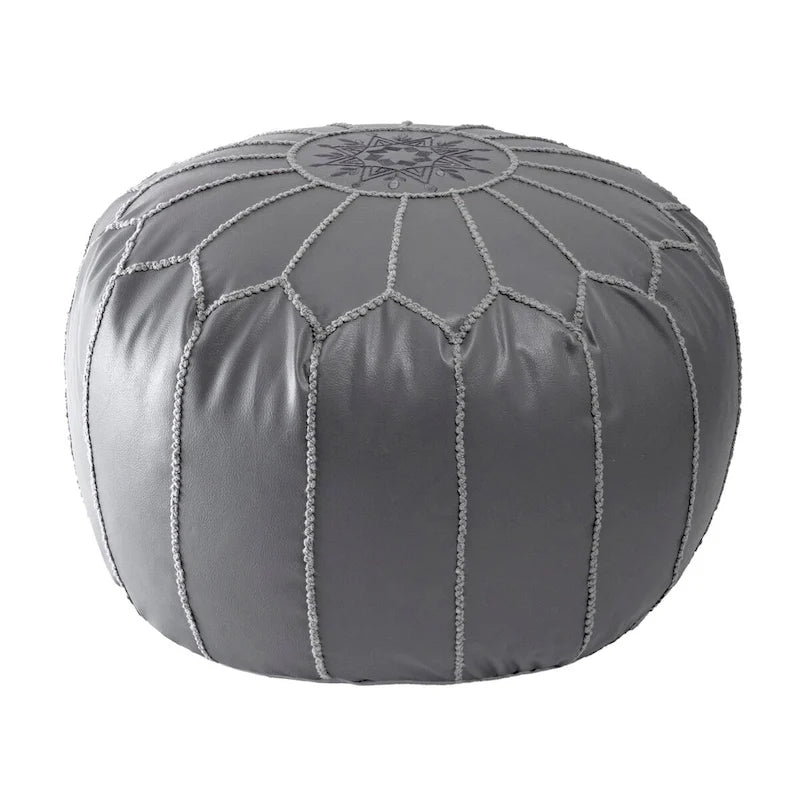 Nuloom Pouf Ottomano Classico Leggero in Ecopelle Stile Marocchino