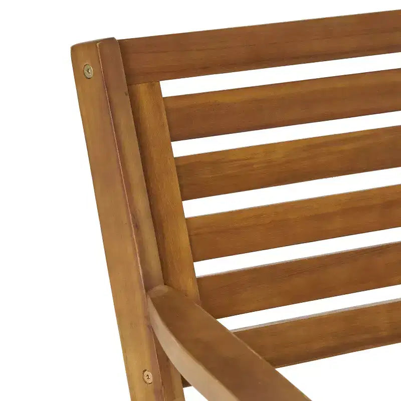GDFStudio Baia Set da Pranzo da Esterno a 5 Pezzi in Legno di Acacia con Cuscini, Teak/Crema