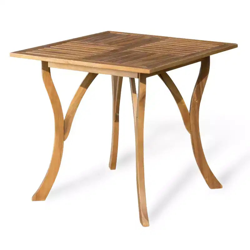 GDFStudio Baia Set da Pranzo da Esterno a 5 Pezzi in Legno di Acacia con Cuscini, Teak/Crema