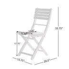 GDFStudio Rabion Set da pranzo pieghevole da esterno in legno di acacia a 5 pezzi, bianco