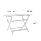 GDFStudio Rabion Set da pranzo pieghevole da esterno in legno di acacia a 5 pezzi, bianco