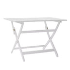 GDFStudio Rabion Set da pranzo pieghevole da esterno in legno di acacia a 5 pezzi, bianco