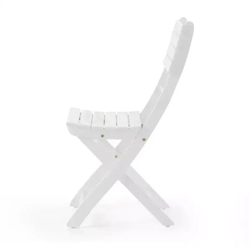 GDFStudio Rabion Set da pranzo pieghevole da esterno in legno di acacia a 5 pezzi, bianco