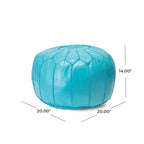 Pouf ottomano Nuloom in pelle marocchina fatta a mano imbottita