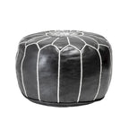 Pouf ottomano Nuloom in pelle marocchina fatta a mano imbottita