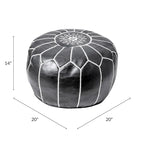 Pouf ottomano Nuloom in pelle marocchina fatta a mano imbottita