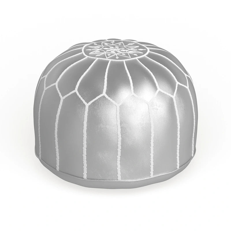 Pouf ottomano Nuloom in pelle marocchina fatta a mano imbottita