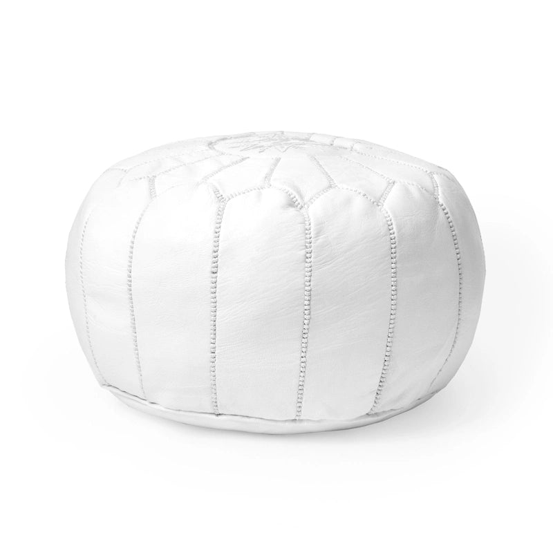 Pouf ottomano Nuloom in pelle marocchina fatta a mano imbottita
