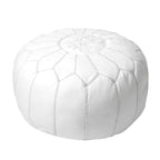 Pouf ottomano Nuloom in pelle marocchina fatta a mano imbottita
