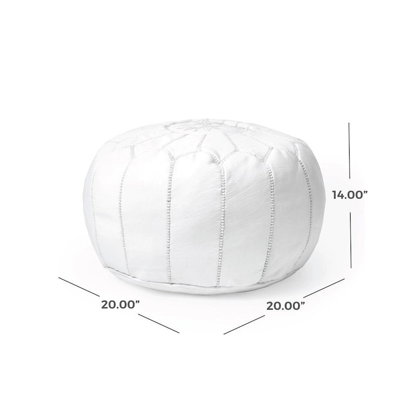Pouf ottomano Nuloom in pelle marocchina fatta a mano imbottita