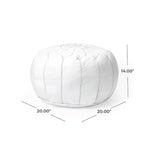 Pouf ottomano Nuloom in pelle marocchina fatta a mano imbottita