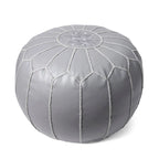 Pouf ottomano Nuloom in pelle marocchina fatta a mano imbottita