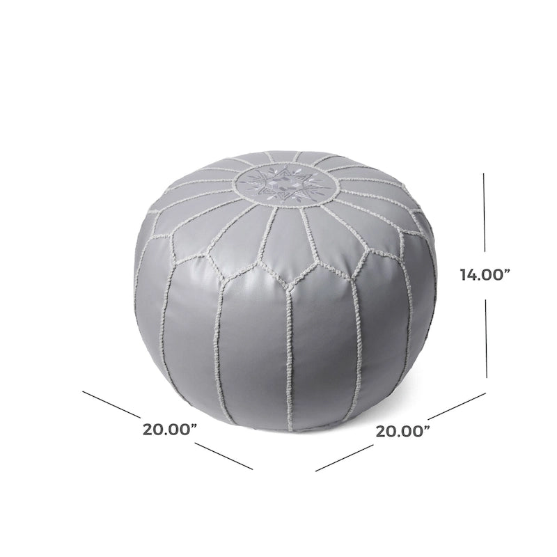 Pouf ottomano Nuloom in pelle marocchina fatta a mano imbottita