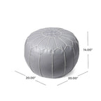 Pouf ottomano Nuloom in pelle marocchina fatta a mano imbottita