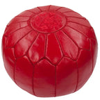 Pouf ottomano Nuloom in pelle marocchina fatta a mano imbottita