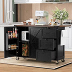 Isola da cucina da 54,5 pollici con prese elettriche, carrello da cucina con ruote