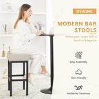 Tabourets de bar XINMICS, tabourets de bar modernes de 68 cm de hauteur de comptoir, chaise de tabouret en forme de selle rembourrée sans dossier avec pieds en métal