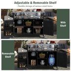 Isola Cucina da Esterno, Carrello Bar con Ruote e Mobile Contenitore, Tavolo Barbecue da Esterno Stile Rustico con Piano in Acciaio Inox e Portasciugamani