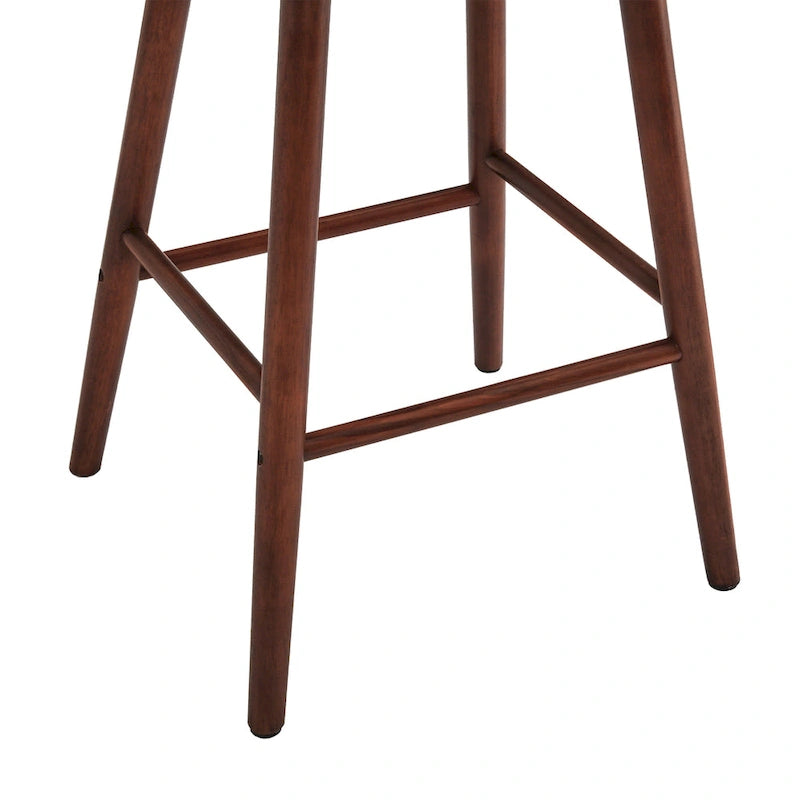 Set di 3 Sgabelli da Bancone 61 cm Sgabelli da Bar con Struttura in Legno Massello e Schienale a Fuso per Isola Cucina