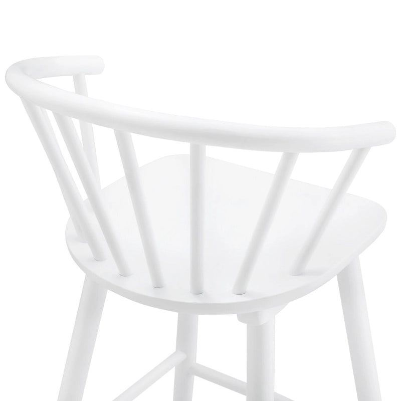 Set di 3 Sgabelli da Bancone 61 cm Sgabelli da Bar con Struttura in Legno Massello e Schienale a Fuso per Isola Cucina