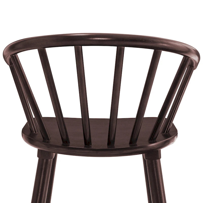 Set di 3 Sgabelli da Bancone 61 cm Sgabelli da Bar con Struttura in Legno Massello e Schienale a Fuso per Isola Cucina