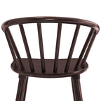 Set di 3 Sgabelli da Bancone 61 cm Sgabelli da Bar con Struttura in Legno Massello e Schienale a Fuso per Isola Cucina