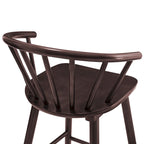 Set di 3 Sgabelli da Bancone 61 cm Sgabelli da Bar con Struttura in Legno Massello e Schienale a Fuso per Isola Cucina