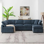 Canapé d'angle modulable en U avec pouf