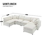 Canapé d'angle modulable en U avec pouf
