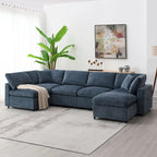 Canapé d'angle modulable en U avec pouf