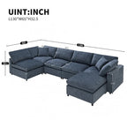 Canapé d'angle modulable en U avec pouf