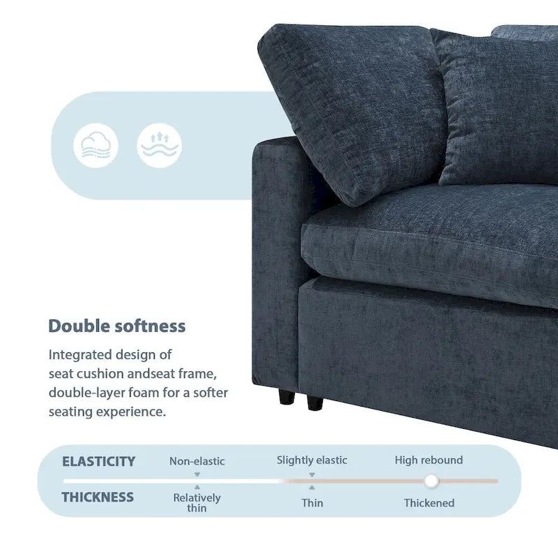 Canapé d'angle modulable en U avec pouf
