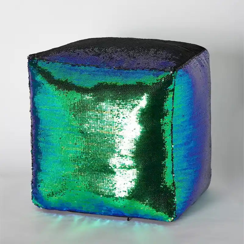 Pouf a sirena di paillettes reversibili