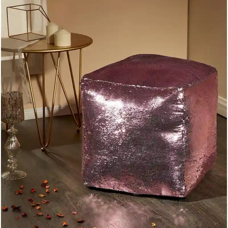 Pouf a sirena di paillettes reversibili