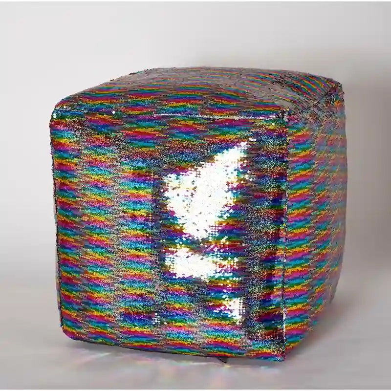 Pouf a sirena di paillettes reversibili