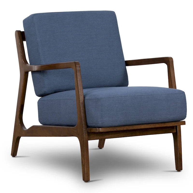 Fauteuil Verity 25 en tissu Poly & Bark - Piètement en bois massif