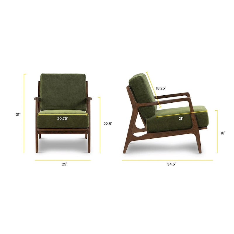 Poltrona lounge in tessuto Poly & Bark Verity 25 - Struttura in legno massello