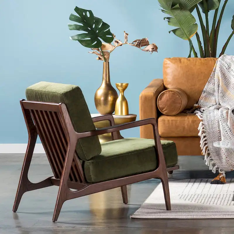 Poltrona lounge in tessuto Poly & Bark Verity 25 - Struttura in legno massello