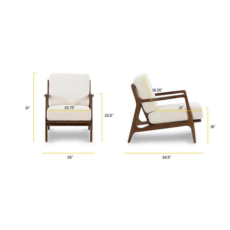 Poltrona lounge in tessuto Poly & Bark Verity 25 - Struttura in legno massello