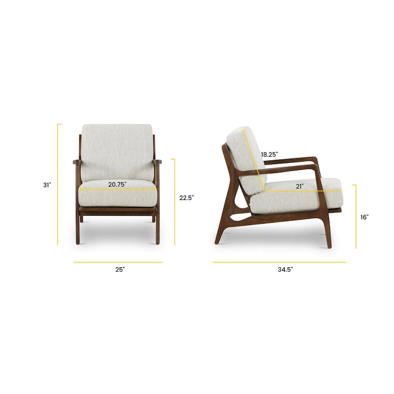 Poltrona lounge in tessuto Poly & Bark Verity 25 - Struttura in legno massello