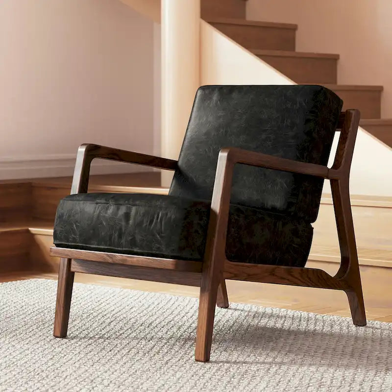 Poltrona Lounge in Pelle Verity di Poly & Bark - Vera Pelle Italiana Pieno Fiore