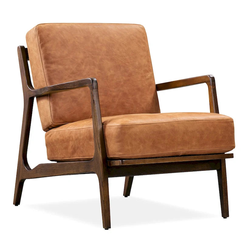 Poltrona Lounge in Pelle Verity di Poly & Bark - Vera Pelle Italiana Pieno Fiore