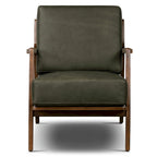 Fauteuil lounge en cuir pleine fleur italien véritable Poly & Bark Verity