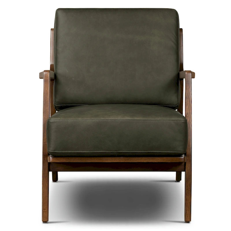 Fauteuil lounge en cuir pleine fleur italien véritable Poly & Bark Verity